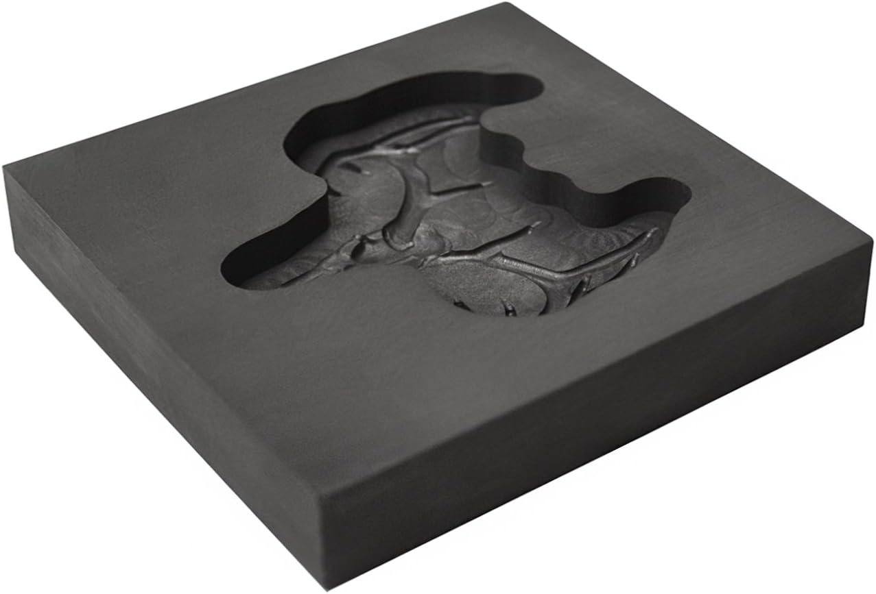 Medium - Deer Skull 3D Graphite Ingot Mold for Precious Metal Casting Gold Silver Copper Melting
