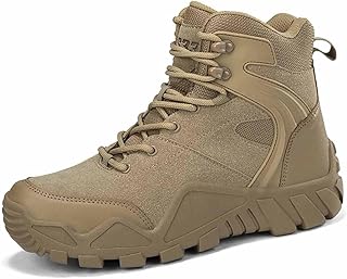 Botas tácticas para Hombres, Botas de Combate Militares de Corte Medio, Ligeras y duraderas, cómodas Botas de Trabajo Militares Impermeables, para Botas de Combate al Aire Libre en el Desierto