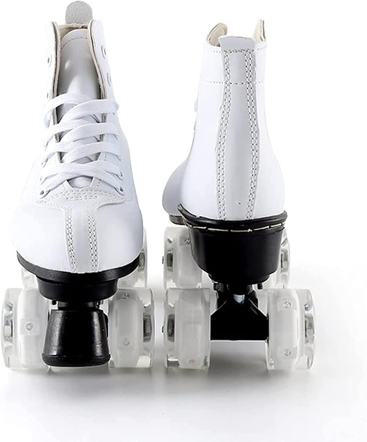 Patines, Patines De Doble Fila 4 Ruedas De Goma Blanca Patines Patines De Cuero Clásico Cuero PU Art-Top Patines De Interior para Mujer, A, 41
