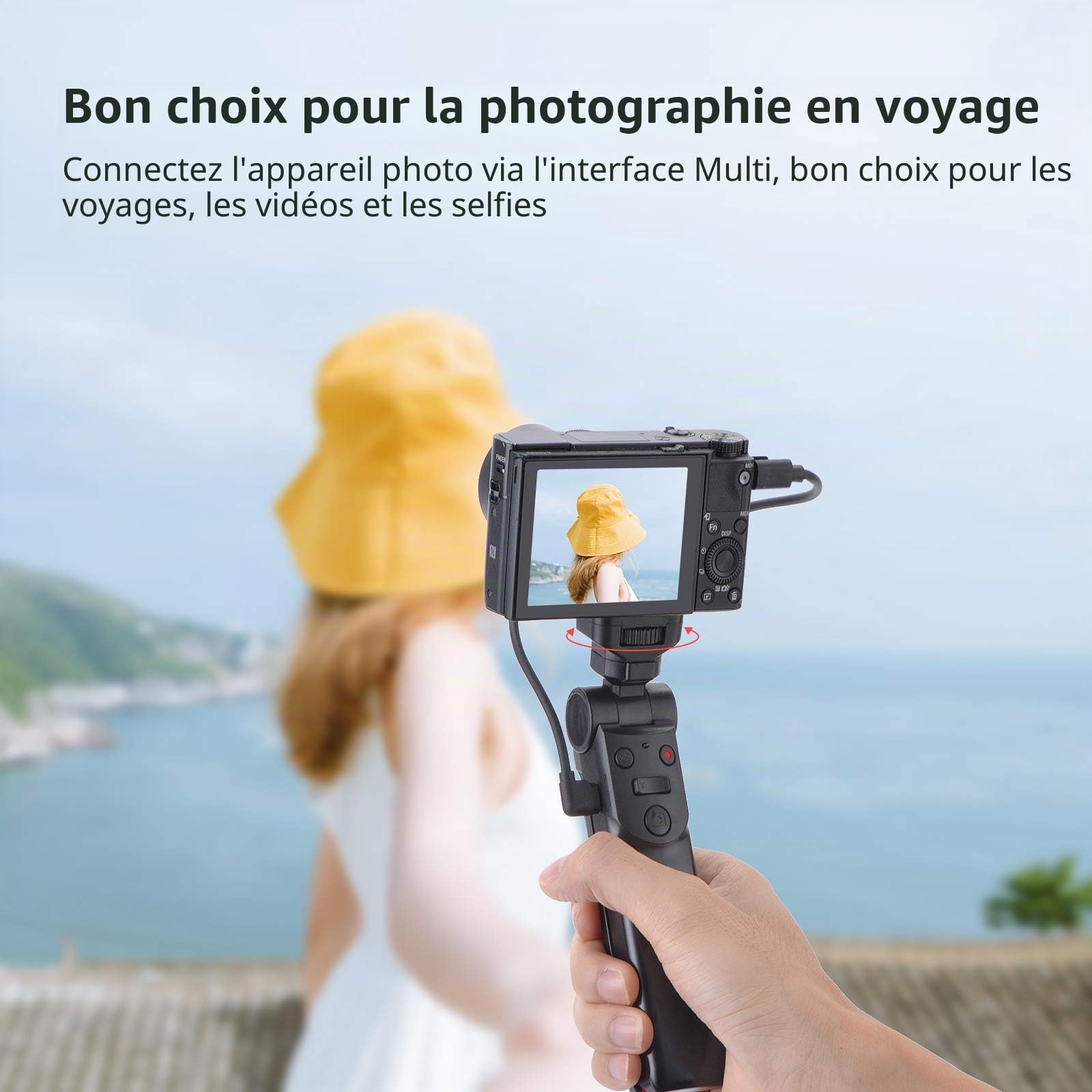 Newmowa Mini poignée de tir portable à télécommande pour trépied pour Sony ZV1 RX100 VII M1 M2 M3 M4 M5 M6 M7 A6000 a6100 a6300 A6400 A6500 A6600 | Compatible avec Sony ZV1, RX100 VII, RX100 M2, RX100 M3, RX100 M4, RX100 M5, RX100 M7, A6000, A6100, A6300,