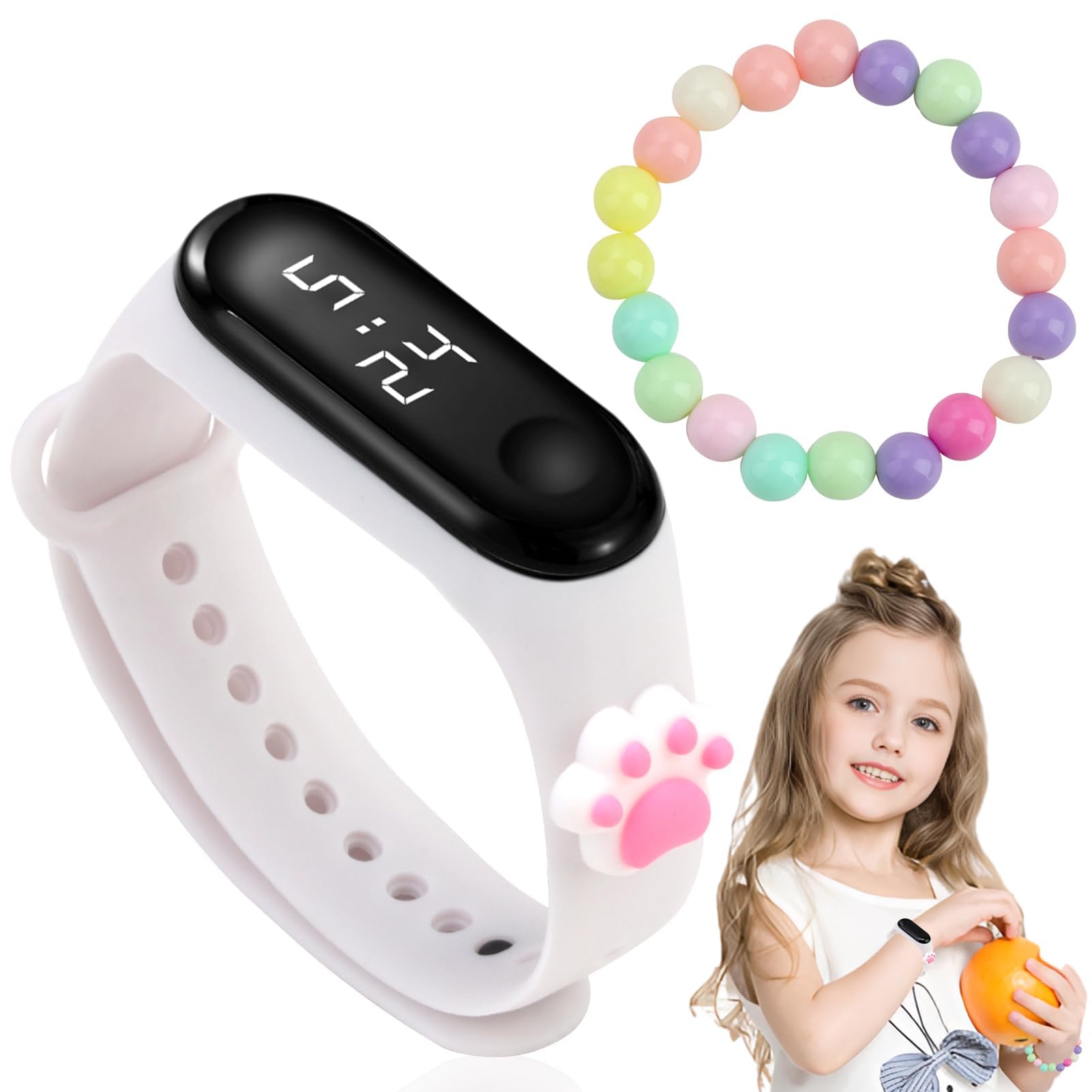 Reloj digital deportivo infantil con correa de silicona impermeable para niños 6-15 años