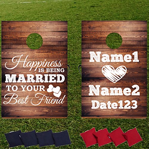 Victorystore Custom Wedding Bag Toss Game – Custom Wedding Cornhole - Happiness Is Being Married To Your Best Friend #TOP1
