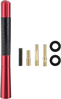 اريال راديو أحمر صير للسيارة، بديل عالمي من ألياف كربونية 12 سم من ستيكي ديل