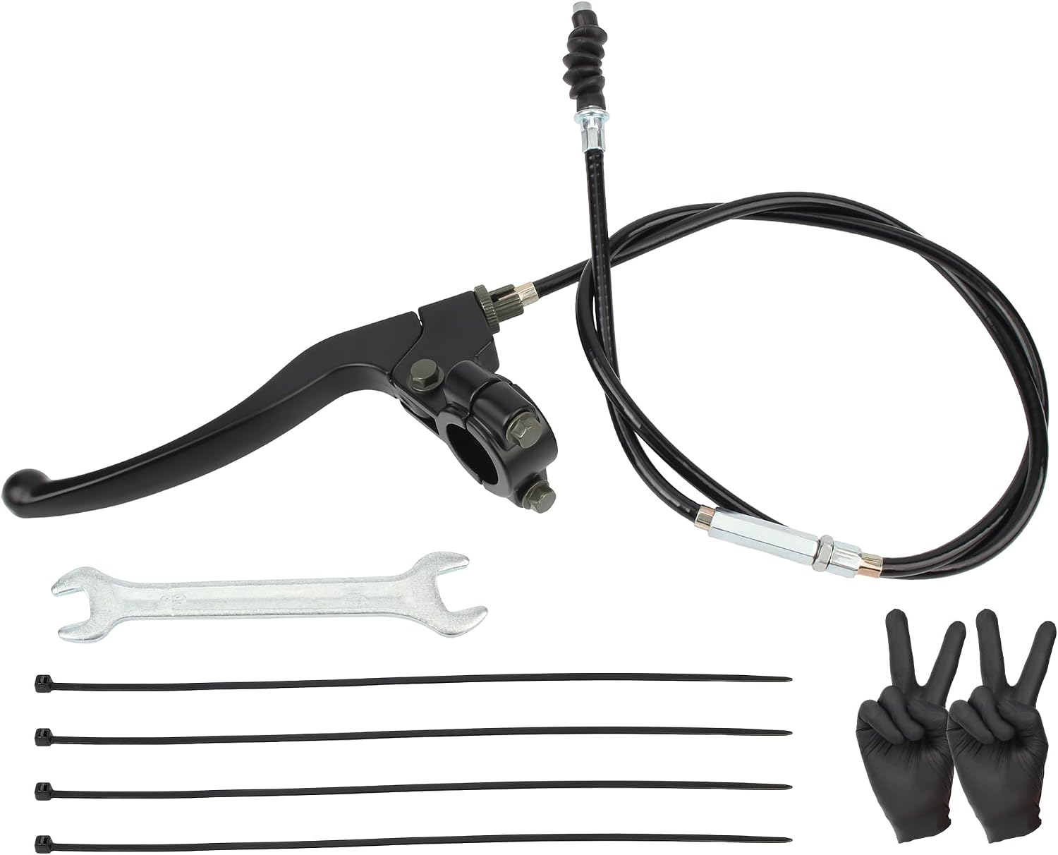 7/8" Handlebar Left Clutch Lever and Clutch Cable Compatible with 50cc 70cc 90cc 110cc 125cc SSR110 SSR125 SSR140 RFZ125 Pit Dirt Bike Motorcycle Black