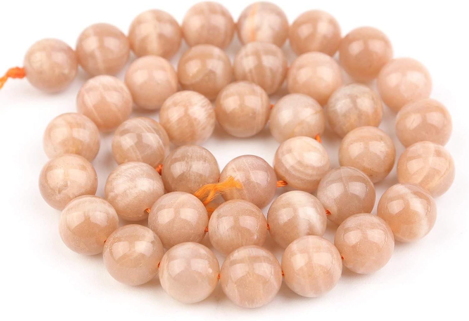 Natural Stone Beads Sunstone 8mm Polished Round Smooth Gemstone Beads for Jewelry Making Adults 15 Inch(Sunstone,8mm) - Image 3
