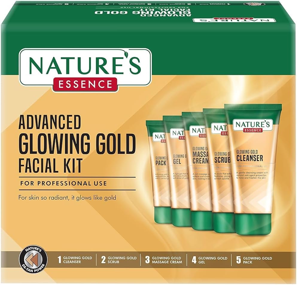 Nature's Essence Glowing Gold Facial Kit, 500 grams (5X100 grams)