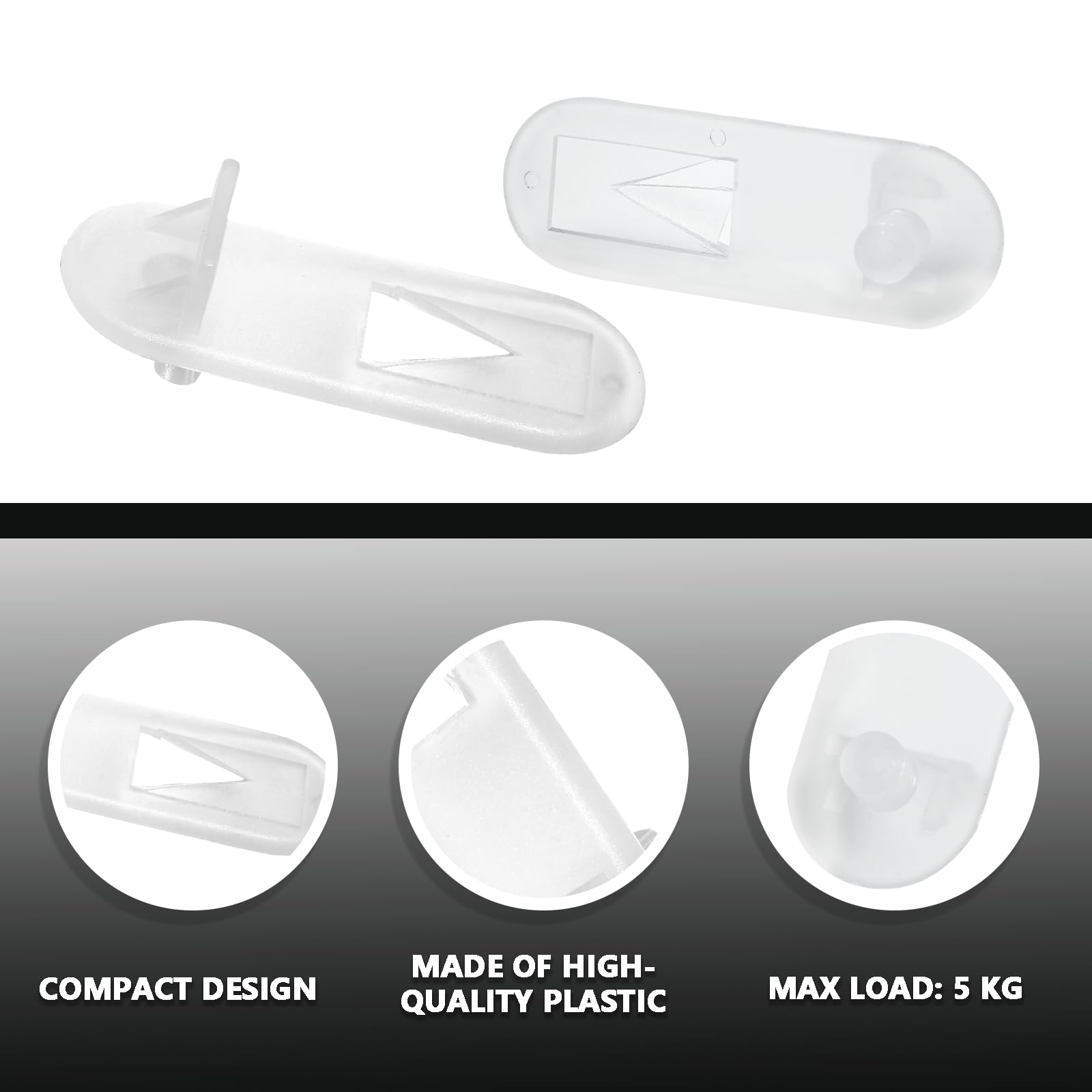 Cjueiom 30PCS Plastic Shelf Support Pegs Fit 7mm Hole & 18mm Thick Shelf, Self-Locking Bracket Clips White Cabinet Shelf Pins - Image 3