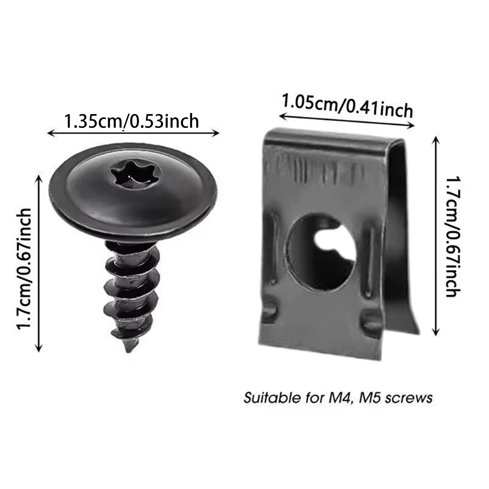 Automotive Screws & Staples - Vehicle U Nut & Clip | Dashboard, Bumper & Interior Metal Fixing Accessories - 5