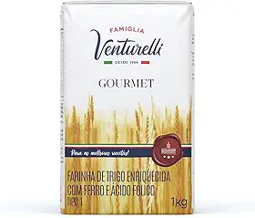 Farinha de Trigo de 1 Kg, Tipo 1, Linha Gourmet, Famiglia Venturelli.