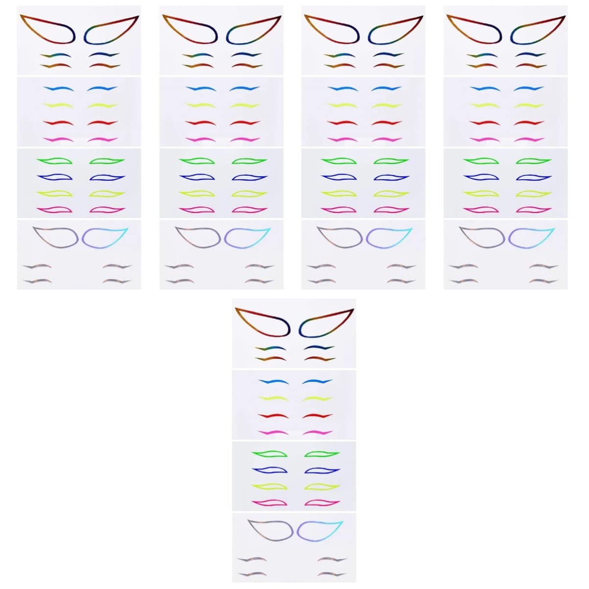 Beavorty 20juegos Eyeliner Stickers Autoadhesivos Para Maquillaje Diseño Para Fiestas Cosplay y Uso Diario