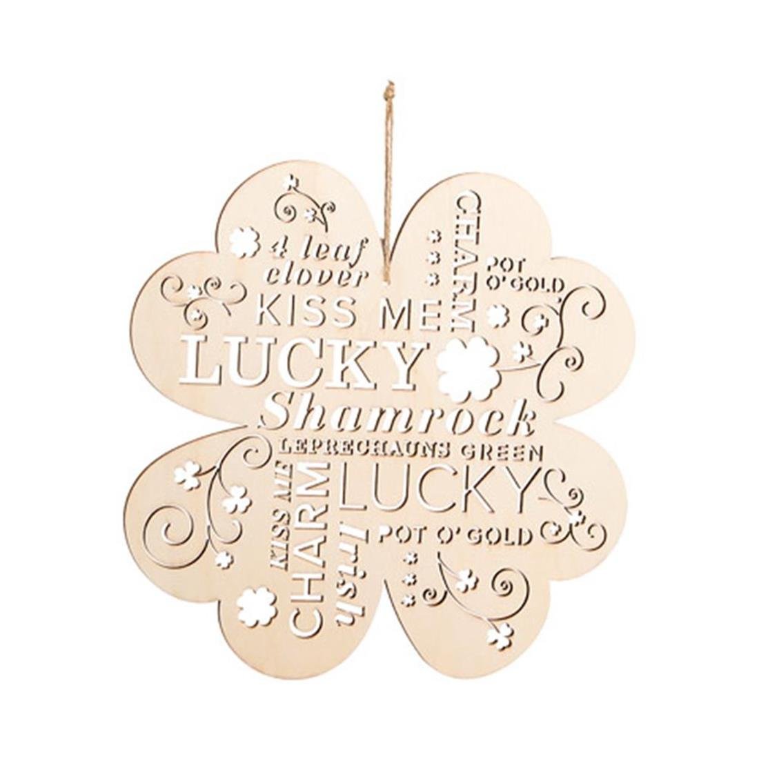 Matrice Shamrock Word Cloud panneau bois ajouré découpe laser 11,5x29,2cm