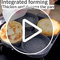 Image of KRESHU Non Stick Medical Stone 3 Holes Frying Pan 3-in-1 Breakfast Egg Omelette Pan with Bakelite Handle Pan for Bacon Kitchen (1-Pcs)