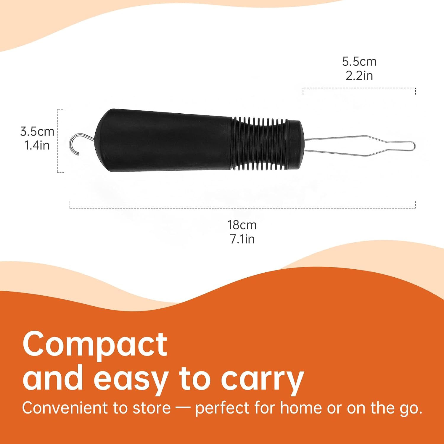 Button Hook with Zipper Pull, 2-in-1 Dressing Aid Tool for Seniors, Arthritis and One Handed, Wide Comfort Grip Handle, Button Helper for Limited Hand Mobility, Independent Dressing Device (Black)