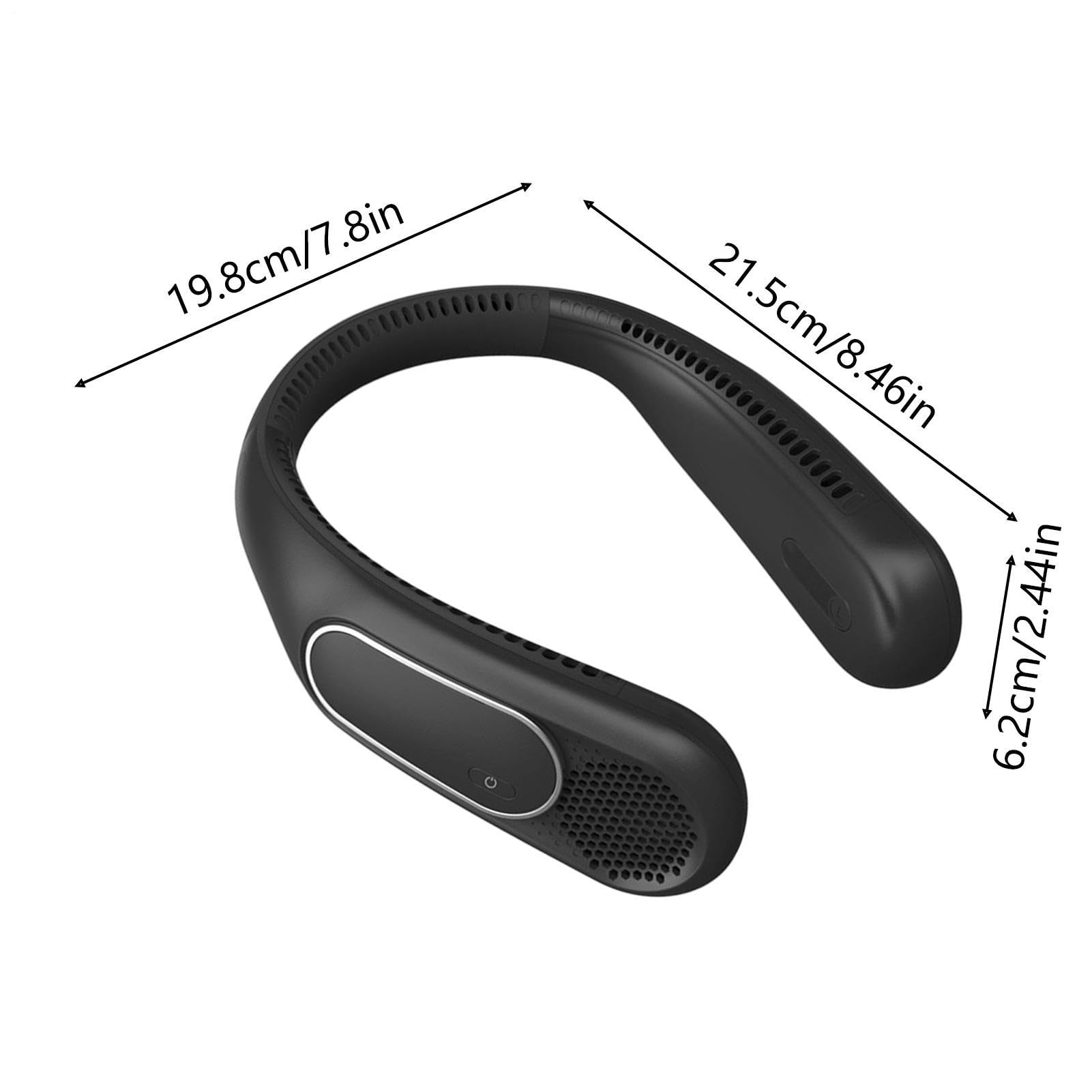 Ventilador de Cuello Portátil Recargable Sin Aspas 3 Velocidades USB