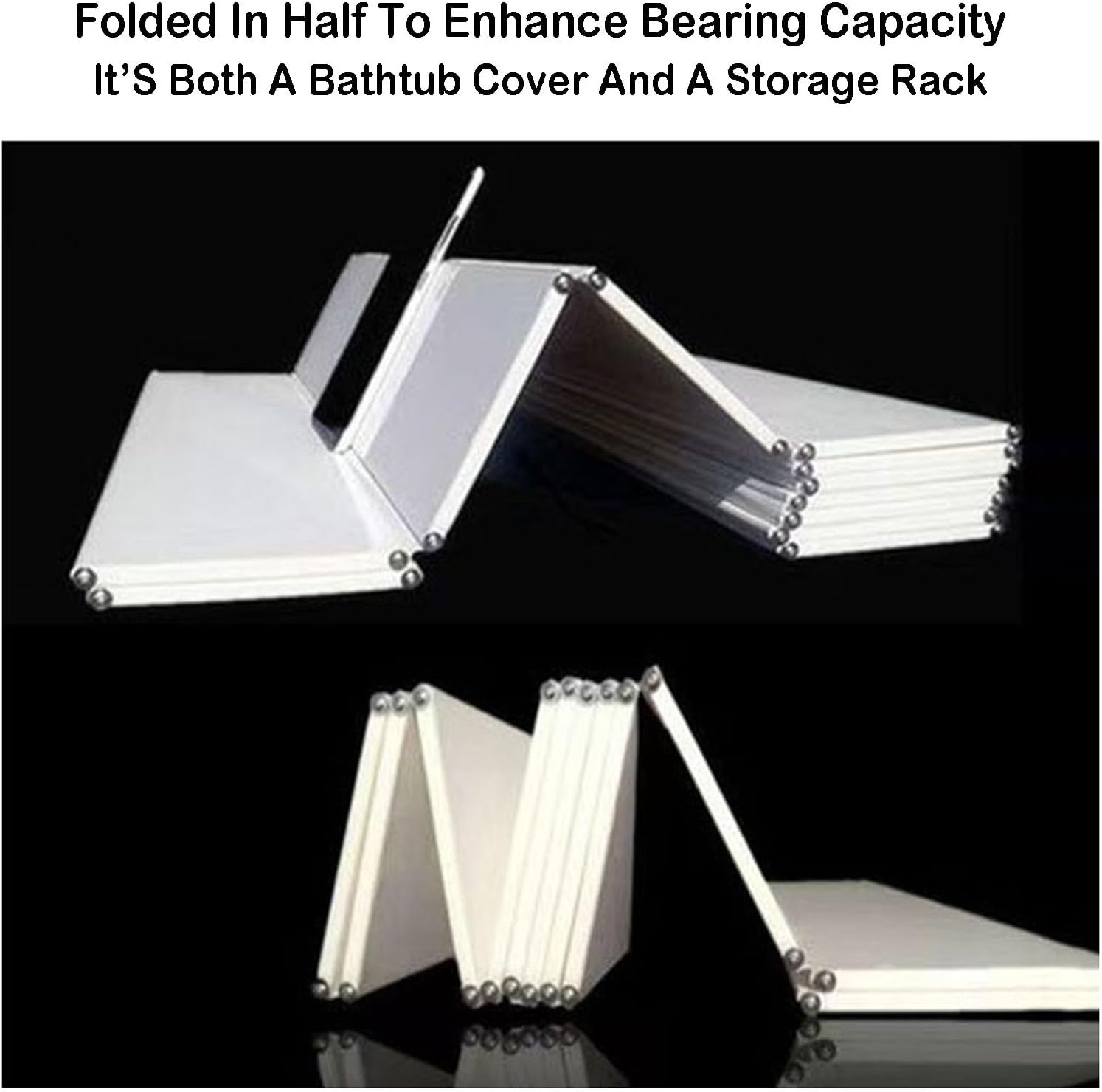 Foldable Bathtub Tray,Bathtub Lid,Shutter Bathtub Cover 0.6cm PVC Plastic Board Suitable for SPA Pavilions and Home Bathrooms(Size:180x70x0.6cm) (Size : 150x70x0.6cm)