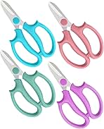 Flower Scissors - 4 Pcs Stainless Steel Flower Shears, Garden Plant Floral Shears for Fresh Flowers Stems (Blue, Green, Pink, Violet)