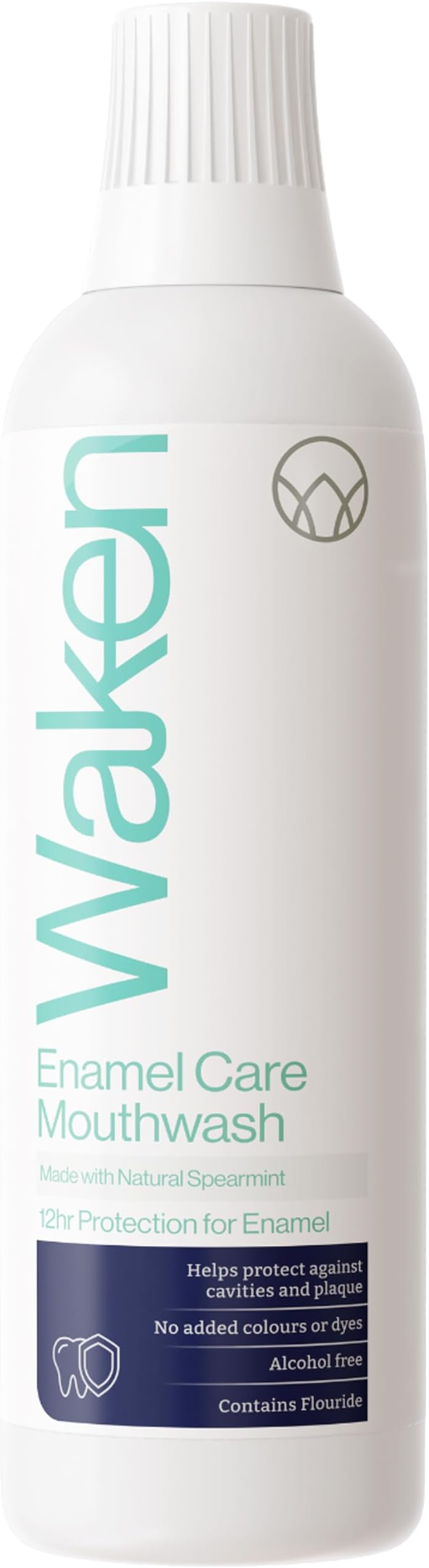 Waken, Spearmint, 500ml Mouthwash for Fresh Breath, Spearmint, 100% Natural Flavours, Alcohol Free, with Added Fluoride, No Artificial Colours or Flavourings, Vegan, Sustainable & Award Winning…