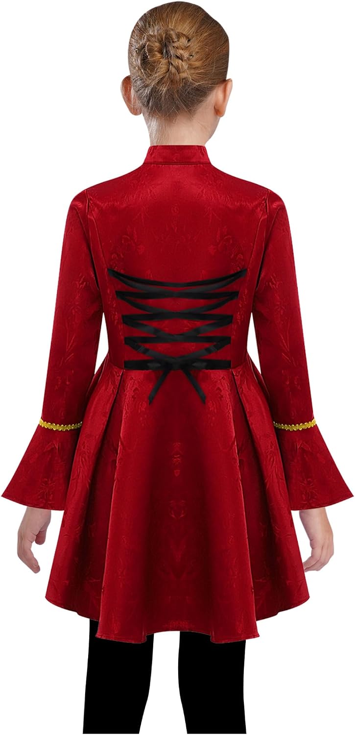 Girls Medieval Renaissance Costume Long Sleeves Lace Flounce Steampunk Jacket Victorian Tailcoat Gothic Coat