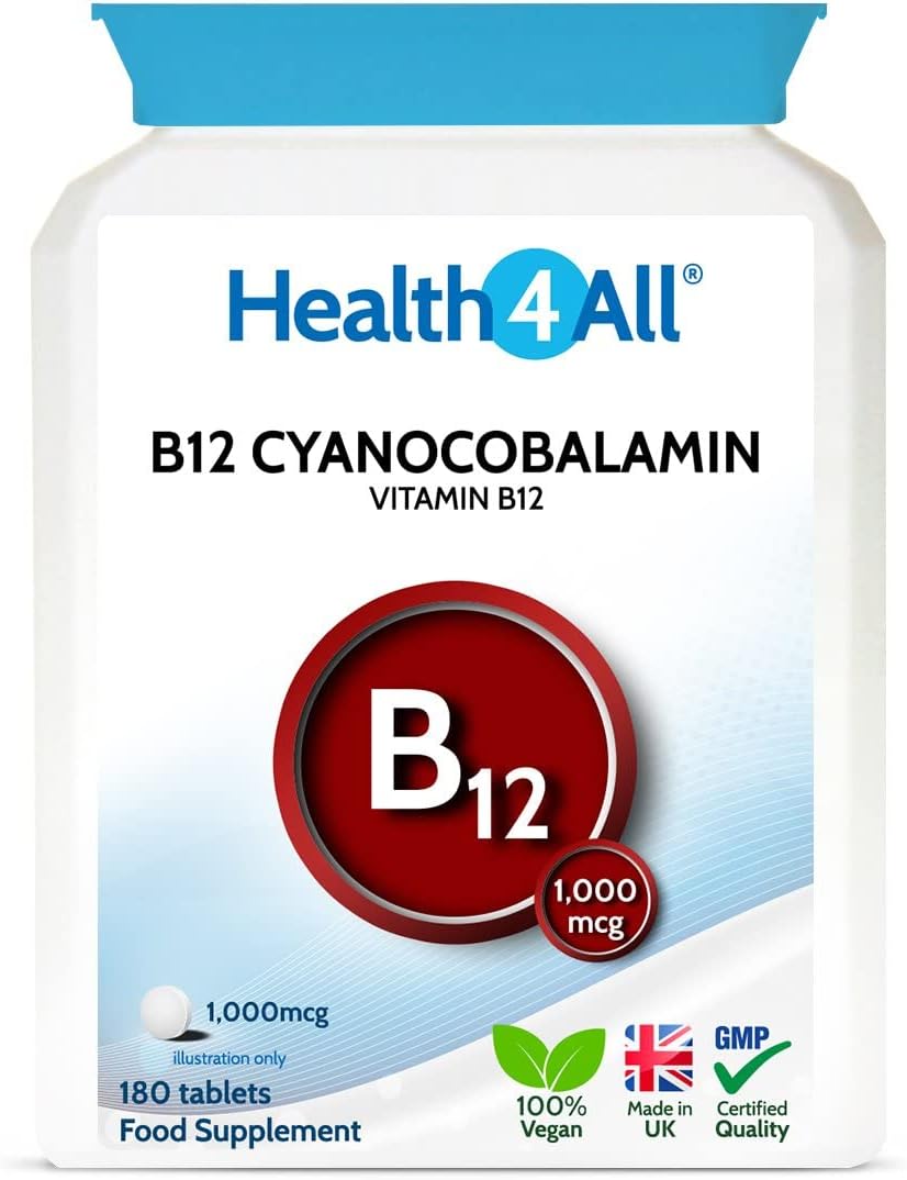 Vitamin B12 Cyanocobalamin High Strength 1000mcg 180 Tablets (V