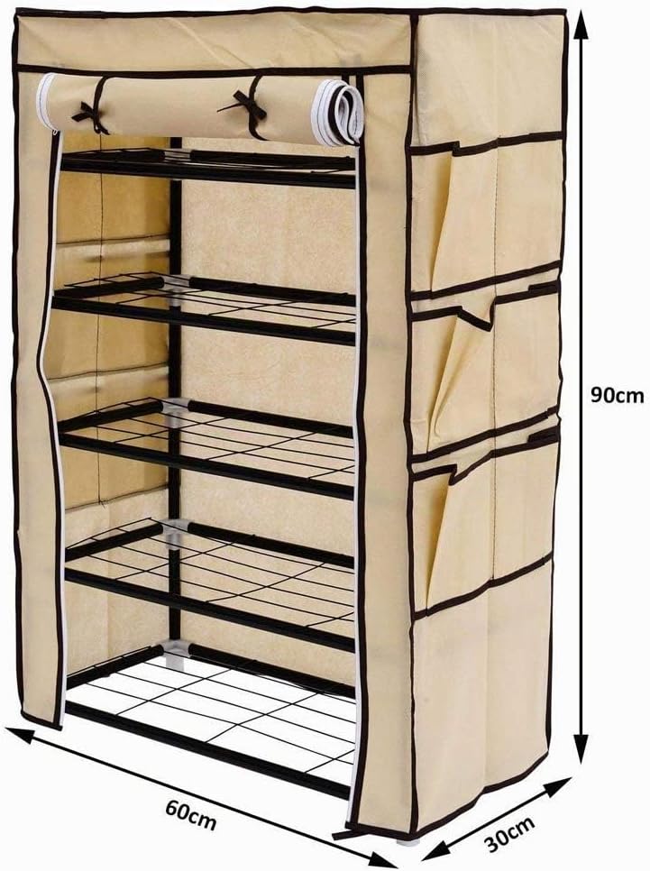 BAKAJI shoe rack with dimensions 60cm width, 30cm depth, 90cm height.