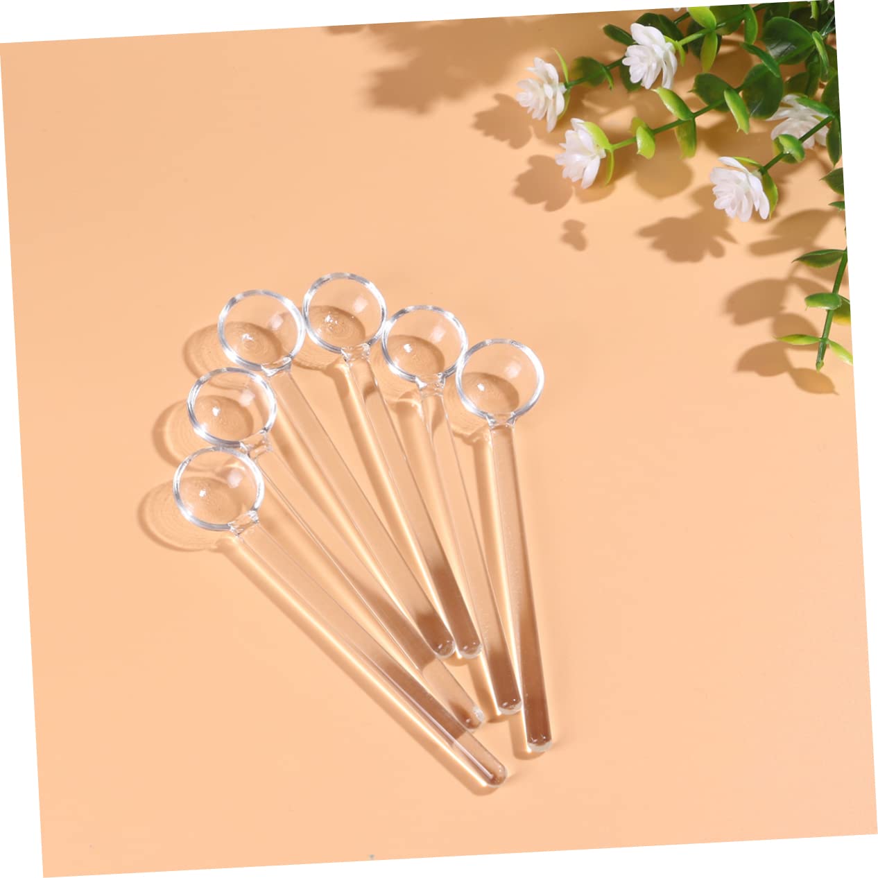 MAGICLULU 18piezas Cucharas De Vidrio Mango De Cucharas De Café Transparentes Para Mezclar Té Café y Postres Casa