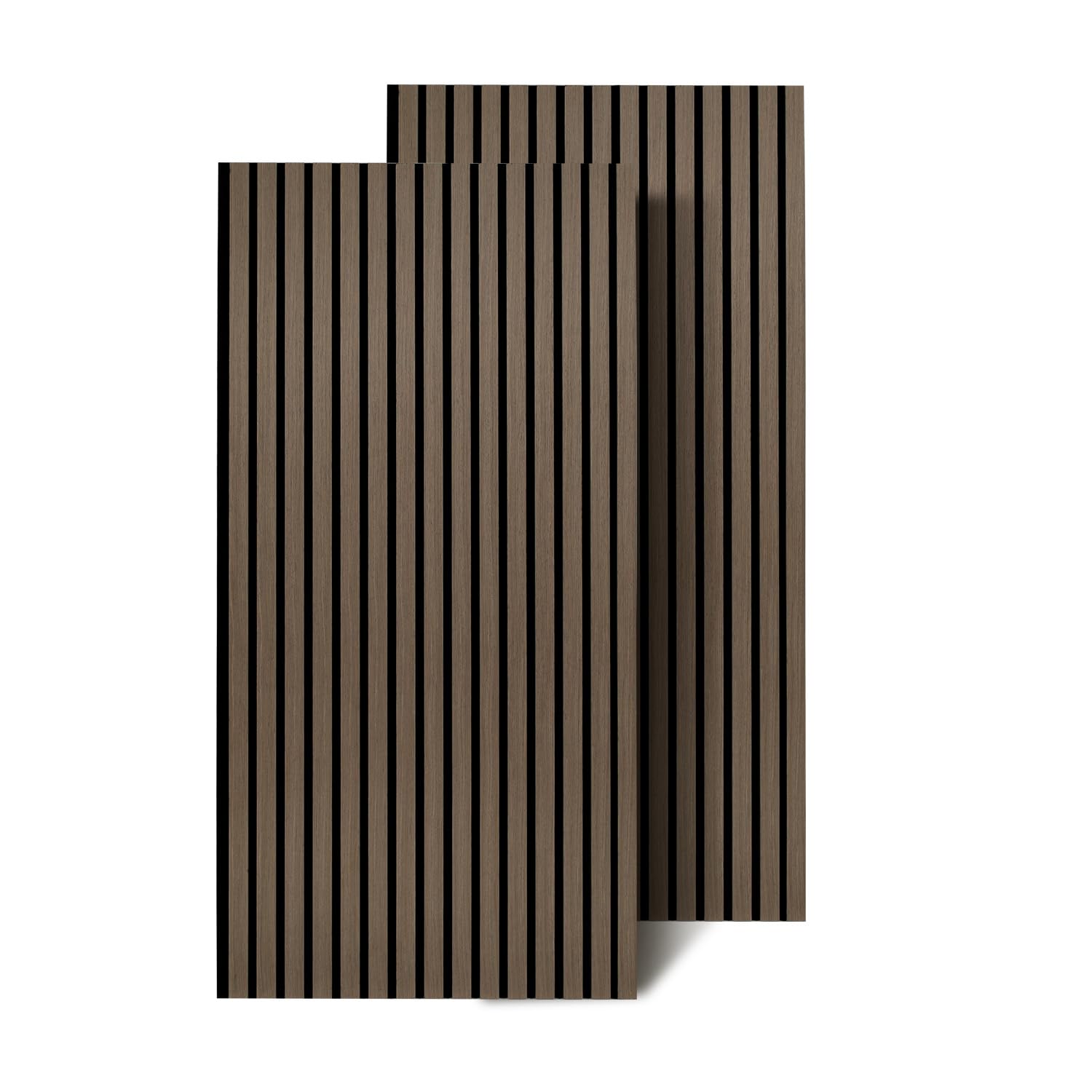 Drewniane panele akustyczne, 240 x 60 cm (= 2 sztuki 120 cm x 60 cm), panele ścienne 3D o wyglądzie drewna, dla lepszej akustyki pomieszczenia, panele ścienne z drewna do biura, czarny orzech