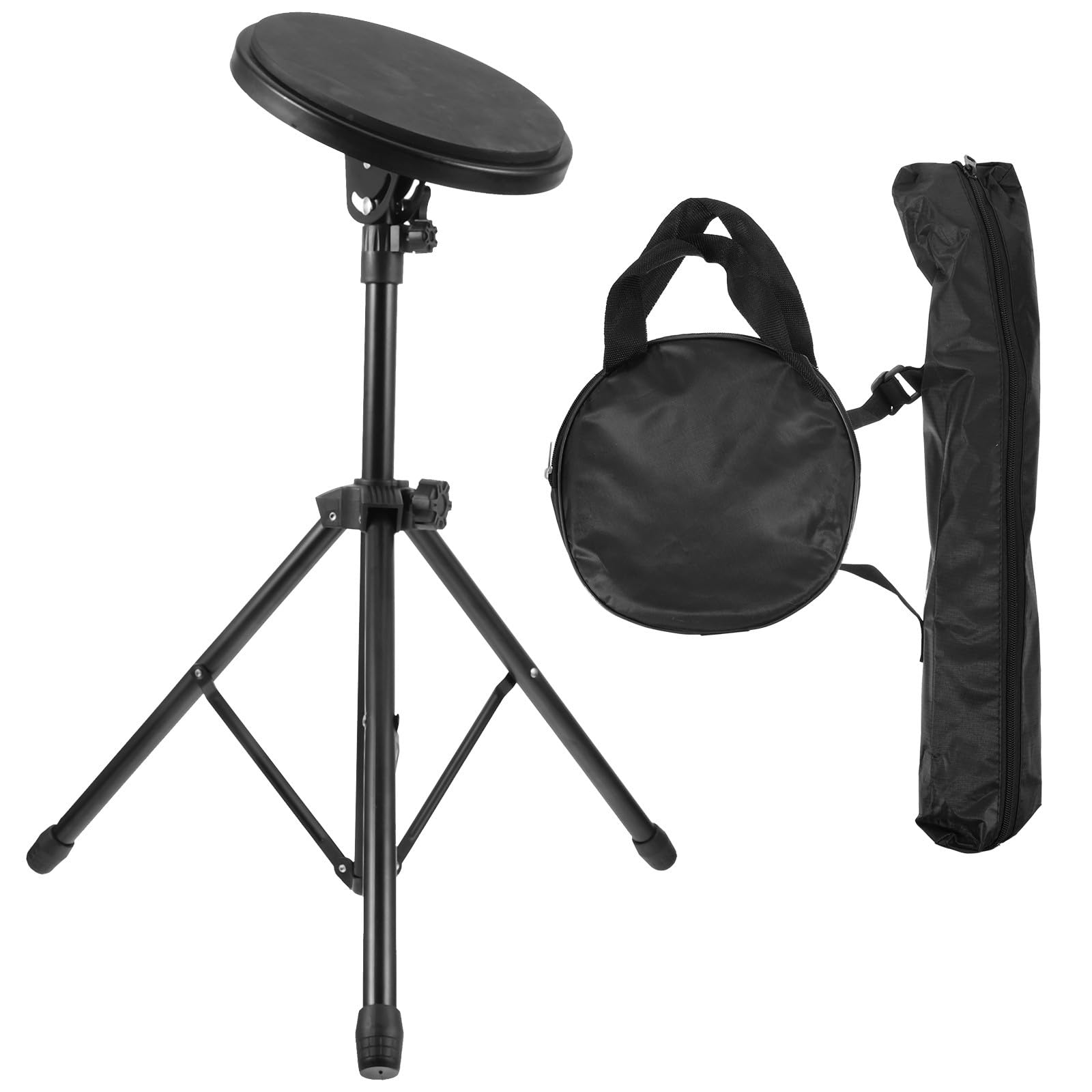 Pad de Práctica de Batería de Goma 8 Pulgadas Negra Soporte, Kit Silencioso para Batería Eléctrica y Electrónica, Alfombrilla para Entrenamiento y Práctica en Interiores