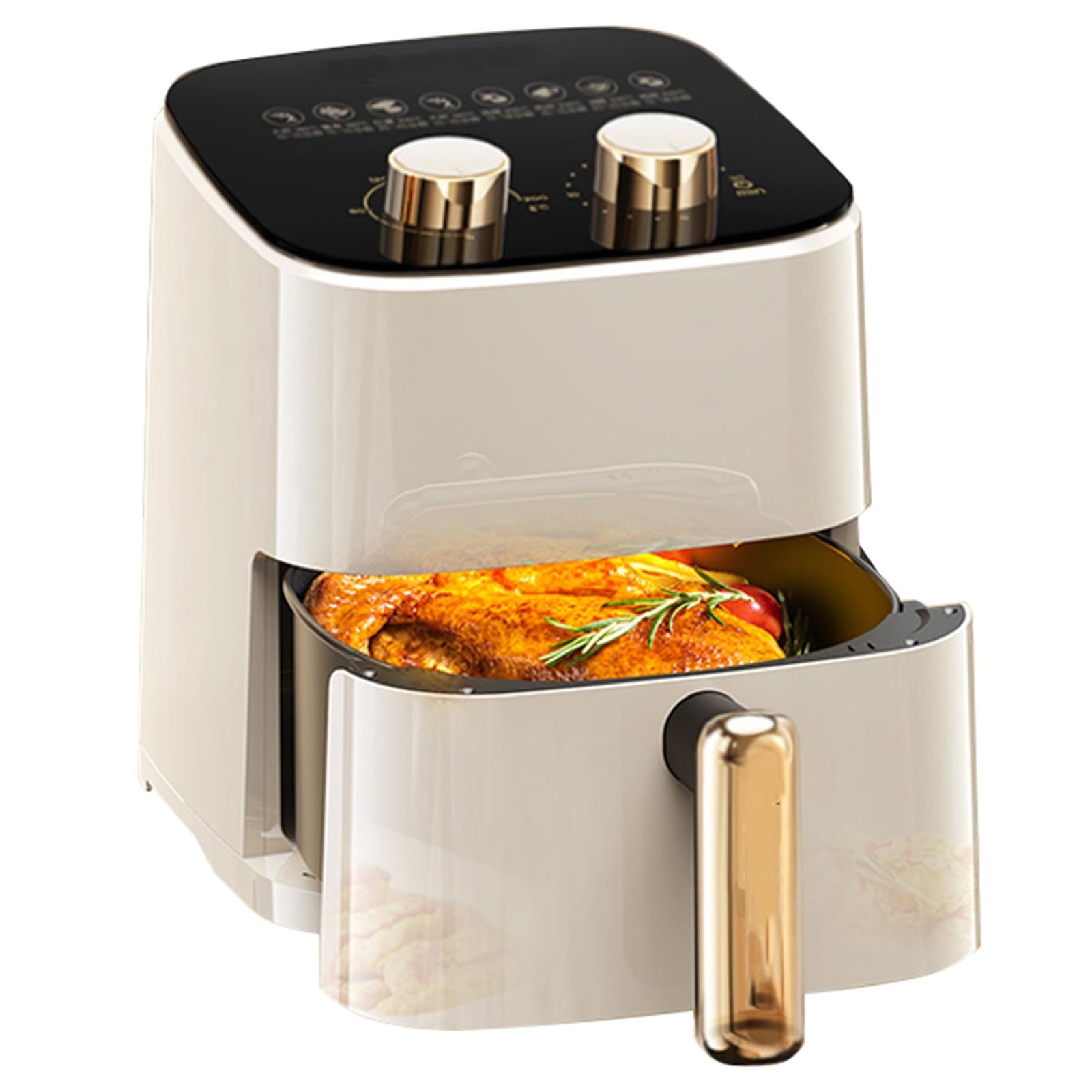 Air Fryer Household Electric Fryer Large Capacity Multifunctional Fully Automatic Visual Electric Fryer.(Color:White)