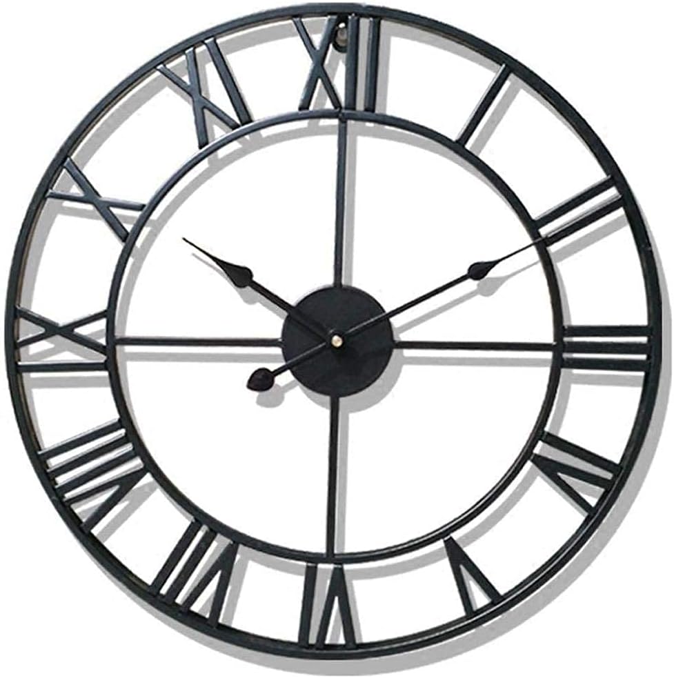 Garden Clocks Outdoor Waterproof, Numeral Indoor and Outdoor Clocks for The Garden Wall Mounted Metal Precision Mute