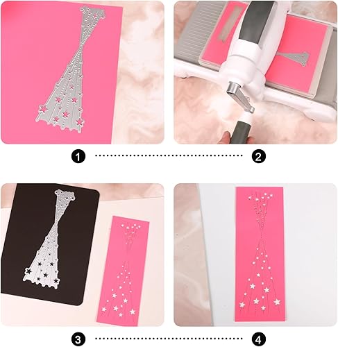 Miniatura 3 de Troqueles para hacer tarjetas, troquelados para manualidades de papel, troquelados de metal con líneas irregulares de estrellas, plantillas de papel