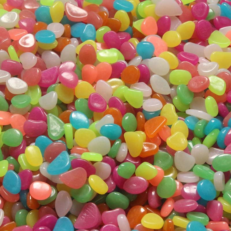 MIFANI Ciottoli 300 Pezzi Pietre Luminose Che Si Illuminano al Buio Passerelle da Giardino Decorazione da Giardino for Piante Ciottoli Artificiali for Acquario Decorazione Decorativa for Acquario