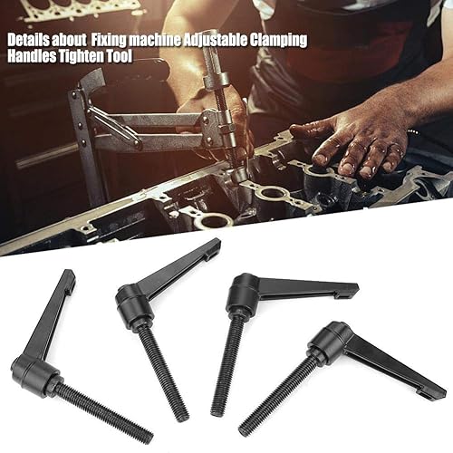 Miniatura 6 de Hilitand 4 piezas de mango de fijación ajustable M10 rosca macho de metal (3.150in roscado)