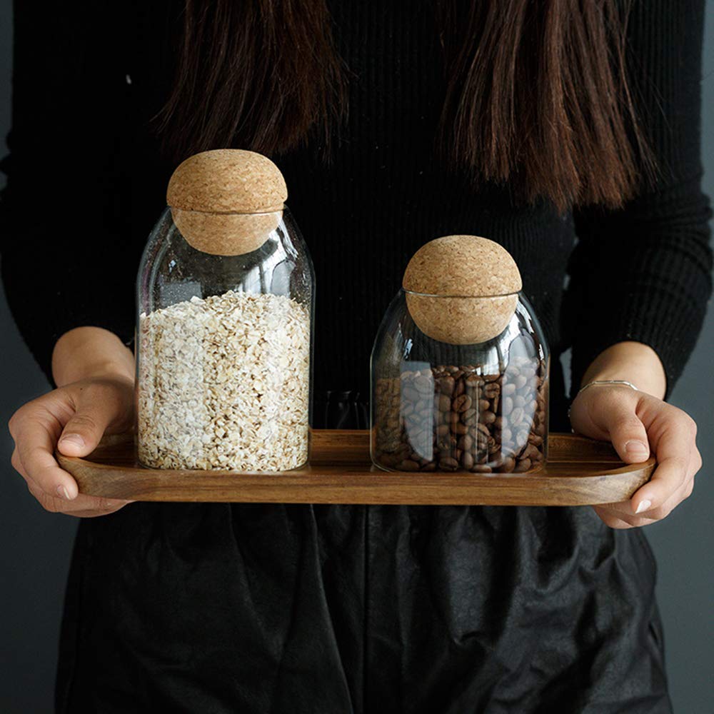 Bocal En Verre Alimentaire, De Stockage En Verre, Pot En Verre Borosilicaté Avec Liège, Pour Parfumé, Bonbons, Épices, Haricots, Biscuits, Médicaments (1200ml