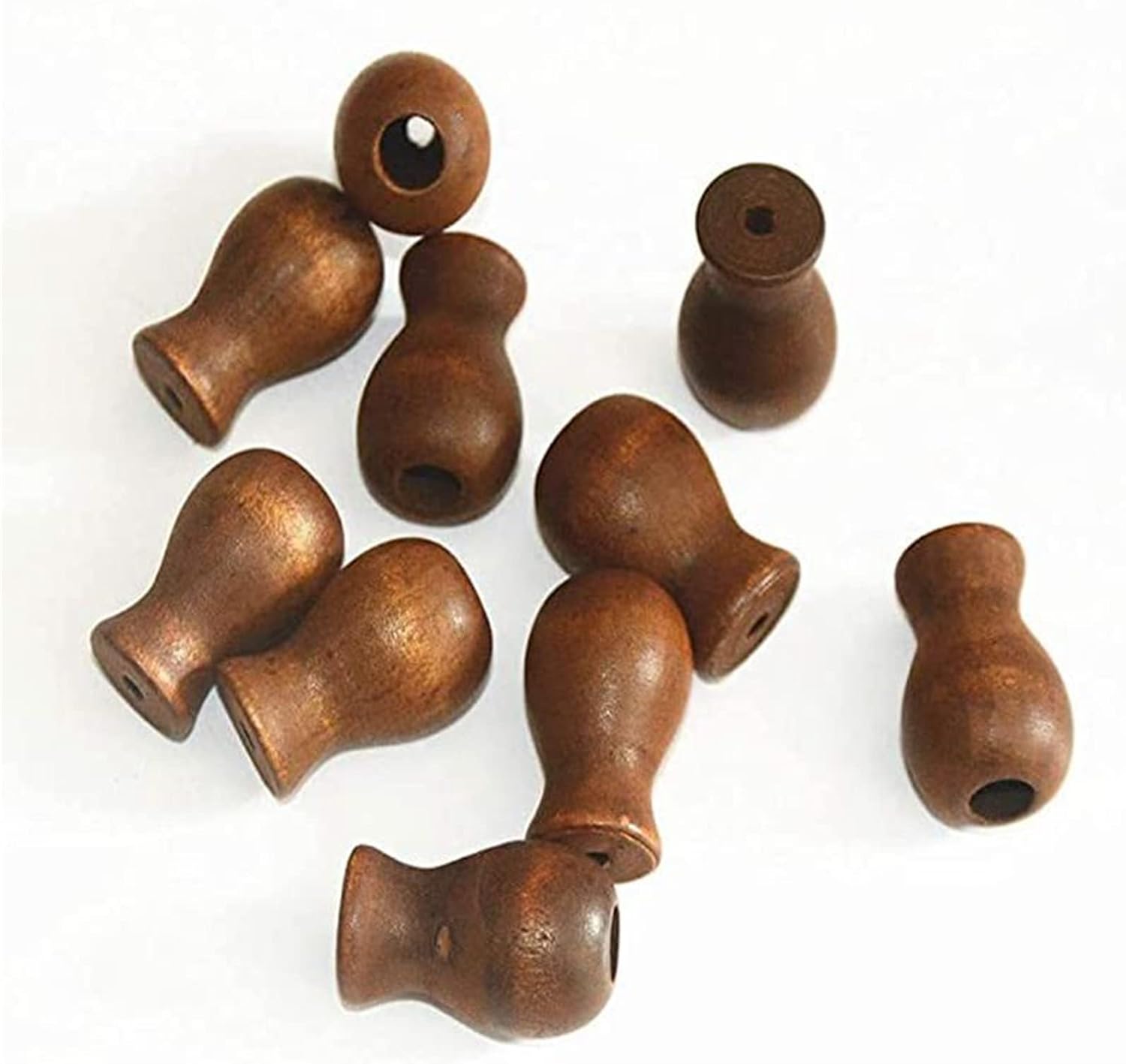 12 Pcs Window Blinds Wood Cord Wooden Hanging Pulls Brown Cord Knobs For Blind Or Roman Shade Pull Cord