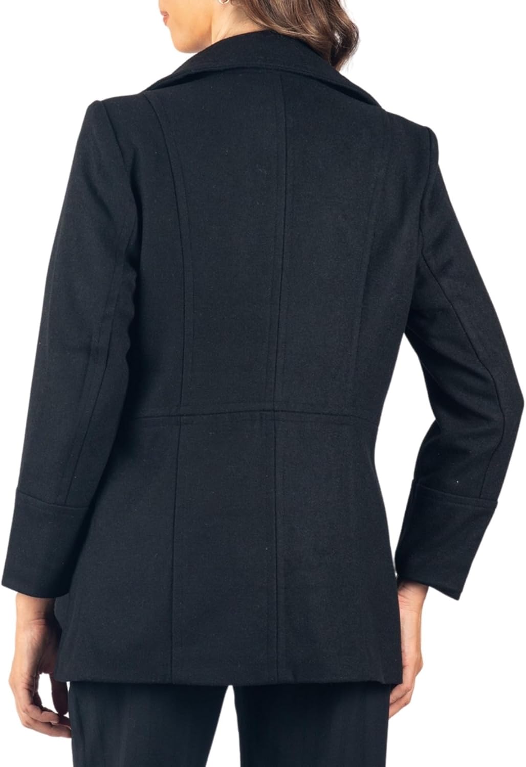 Rear View of Alpine Swiss Women's Wool Overcoat