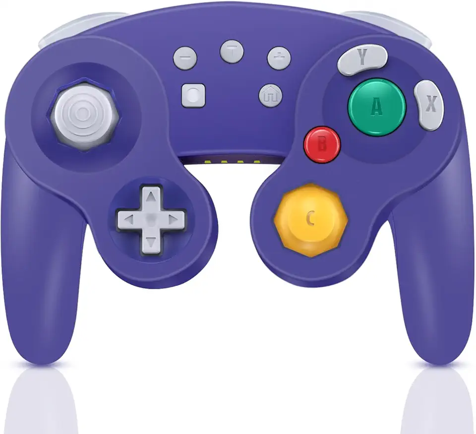 ADHJIE Gamecube Controller for Switch Nintendo,Wireless Gamecube Switch Pro Controller for Nintendo Switch/PC/Steam,6-Axis Gyro Motion,One-Button Wake Up & Screenshot Function, Purple