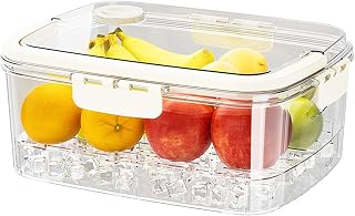 Practical Refrigerator Organizers Bins with Lid Clear Stackable Food Storage Container for Fridge and Pantries