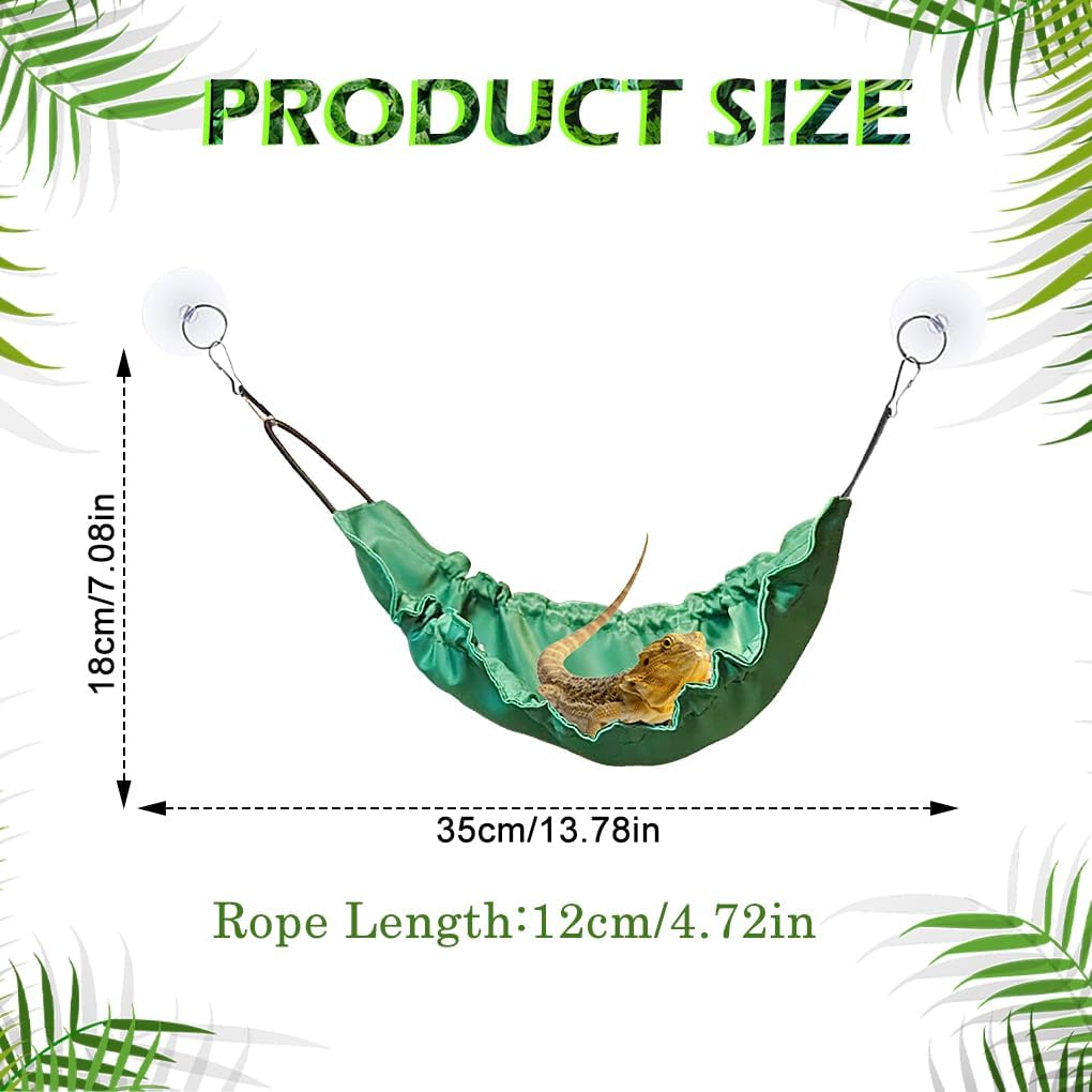 Reptology Lizard Hammock with Suction Cups Bearded Dragon Tank Accessories Reptile Lounger for Chameleon, Snakes, Lguana Reptiles, Geckos, Hamster image 4