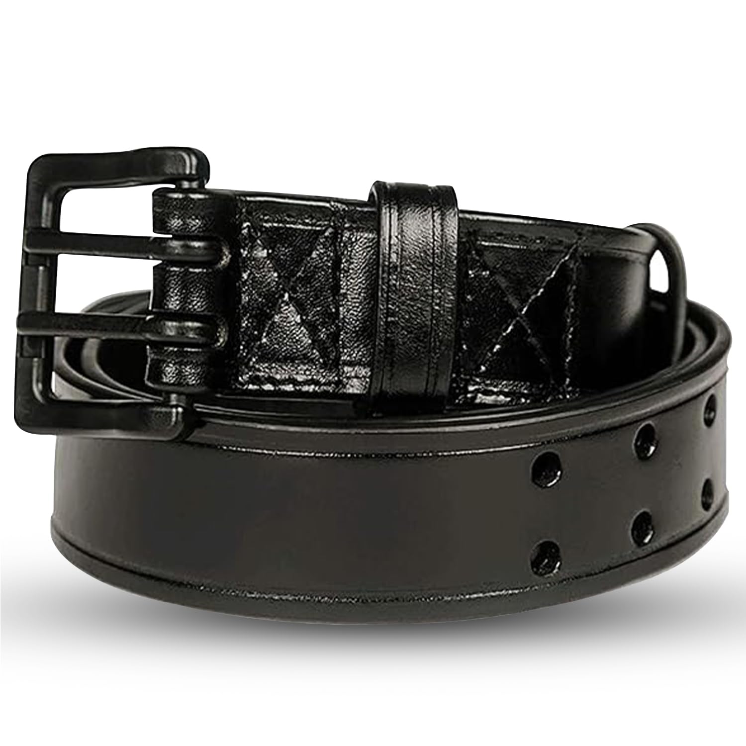Beep Free 1 1/2” Tactical Leather Belt for Men and Women Metal-Free Airport & TSA Friendly Belt with Dual-Prong Buckle