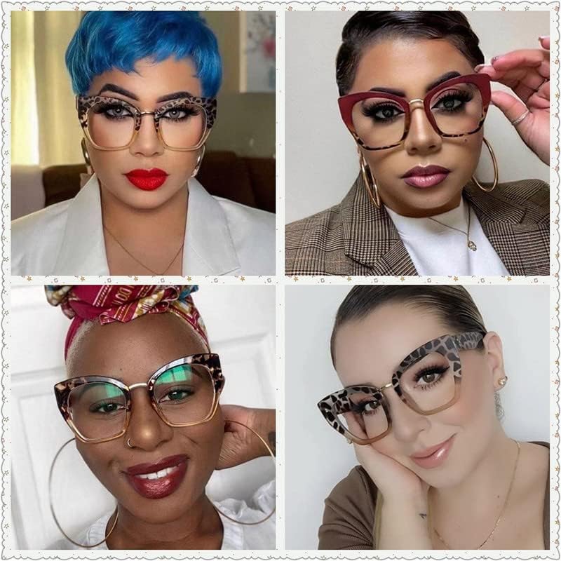 Miniatura 5 de ICARA Paquete de 3 lentes de lectura con bloqueo de luz azul, lectores de bisagra de resorte para mujeres y hombres, lentes de lectura de ojo de gato