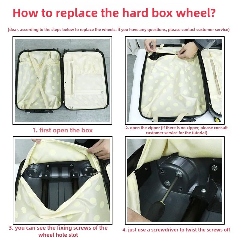 2pcs Luggage Wheels Replacement Suitcase Wheel Spinner Casters Black Sets for Travel Carry On Luggage Kits (W169)3