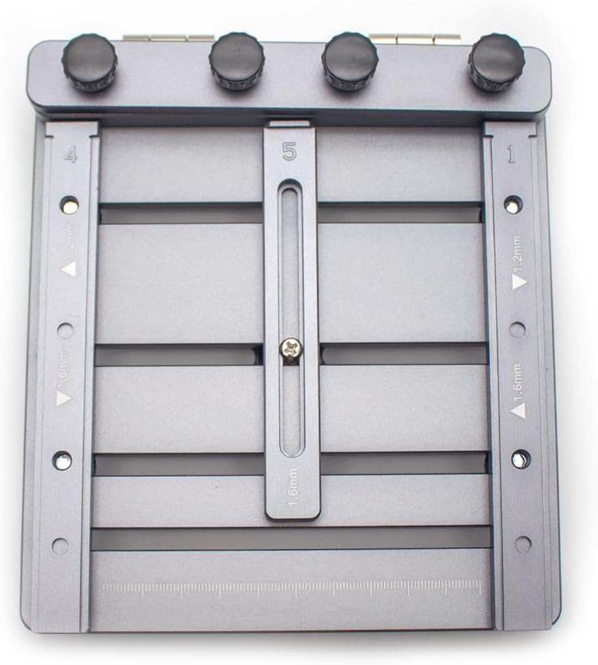 Mini CNC Solder Paste Stencil Printer, Dual-Sided PCB Fixture with Laser-Etched Scales & Tool-Free Clamping Tool