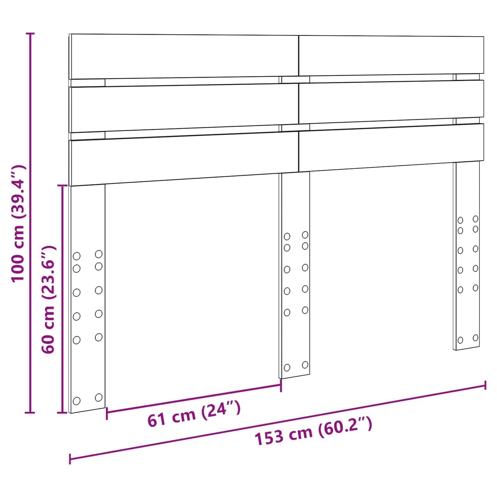 vidaXL Cabecero Gris Concreto Madera contrachapada, Cabecera Moderna y Rectangular, Toque Chic para tu Dormitorio, solución Sencilla para el Descanso
