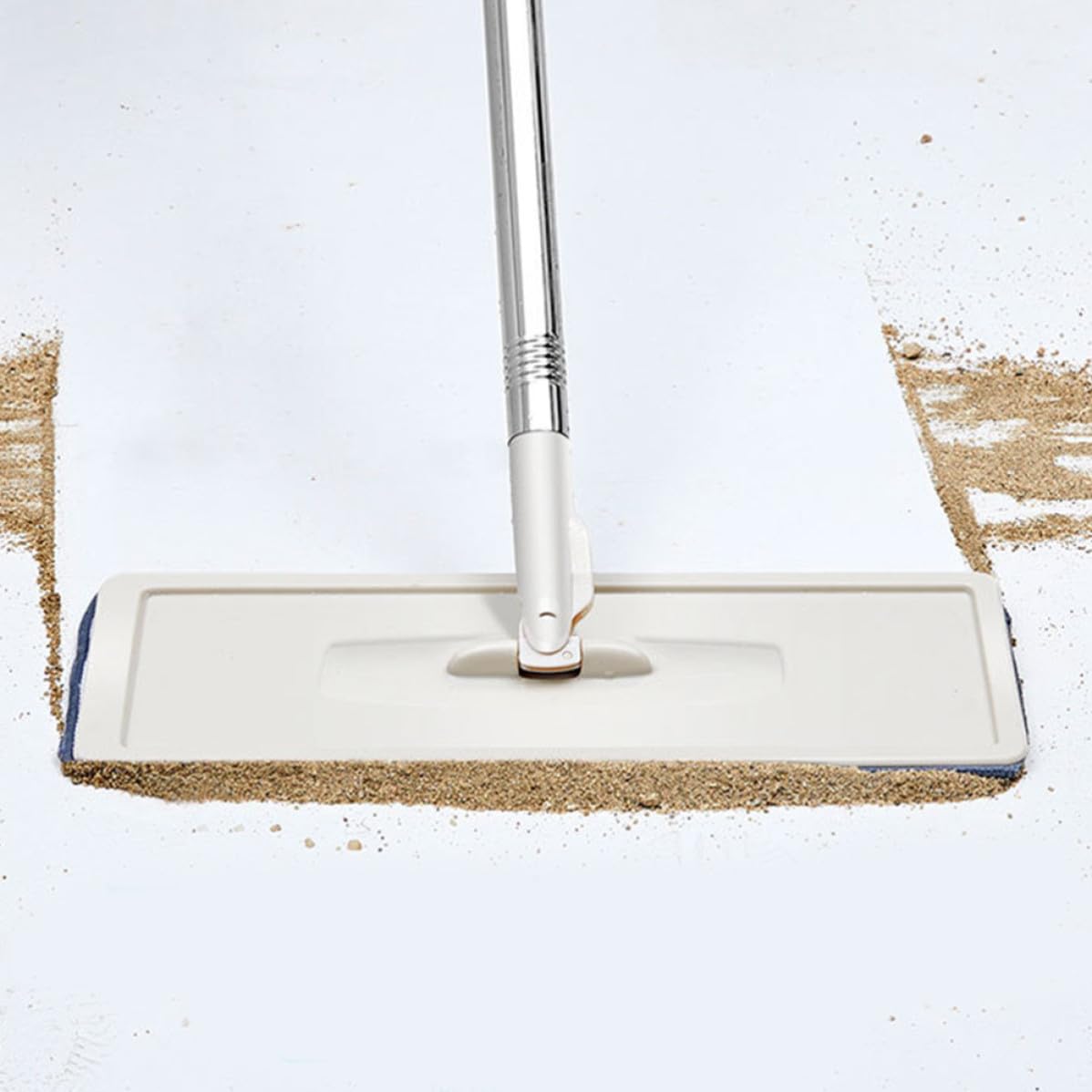 Toyvian Trapeador Plano de Fibra Cubo y Mopa para Limpieza de Suelos en Casa, Herramienta para Recoger Polvo y Ahorrar Espacio