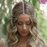 STONEFANS Rhinestone Head Chain Silver Bride Headpiece Wedding Headbands Chain Layered Festival Prom Hair Accessories for Women And Girls (silver)
