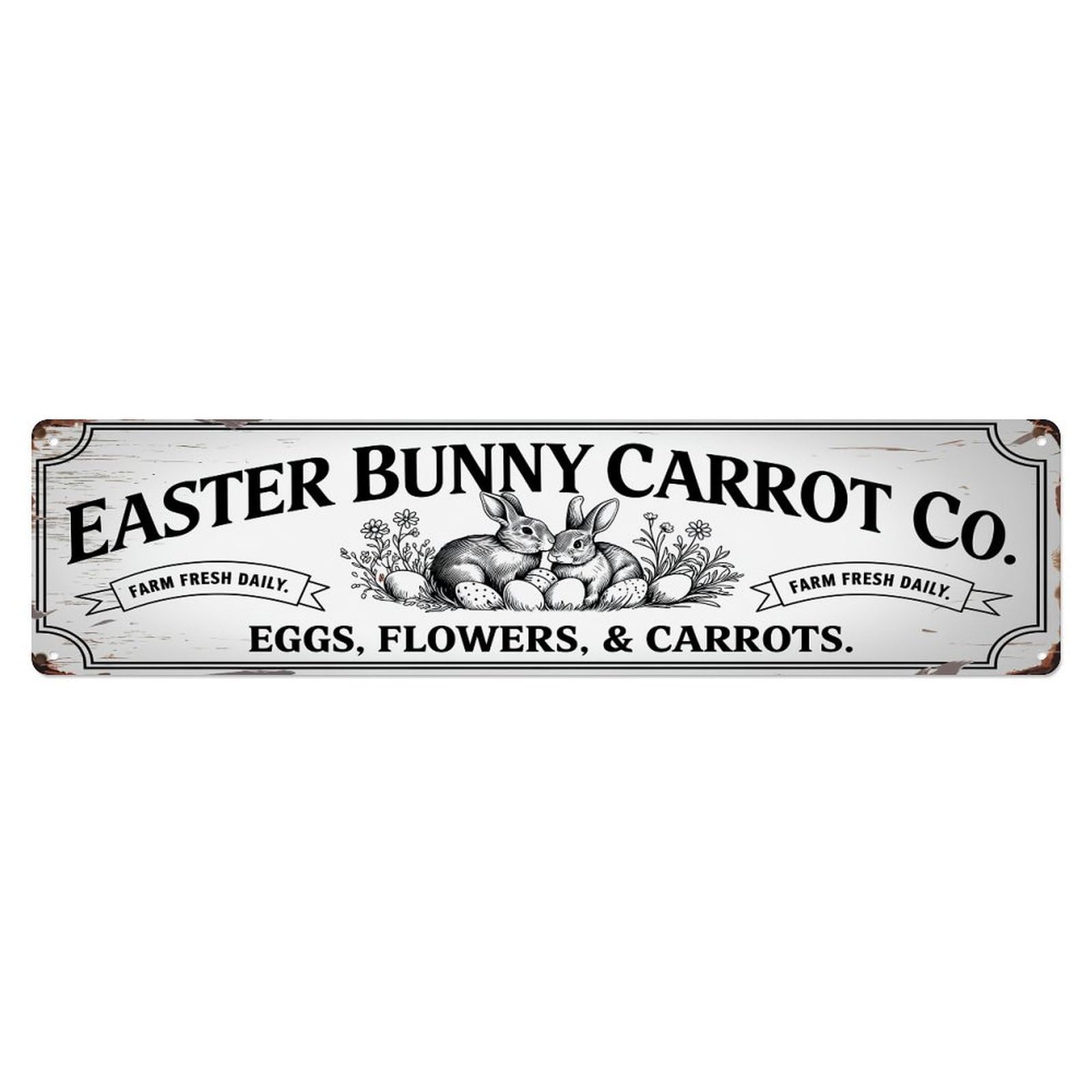 Easter Bunny Carrot Co Sign Metal Tin Sign Plaque