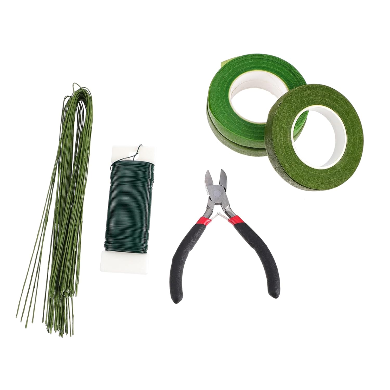 HOMSFOU 1set Floral Arrangement Tools Kit Floral Tape Stem Wire and Wire Cutter Versatile Supplies for Flower Crafting and Wedding Decorations Style