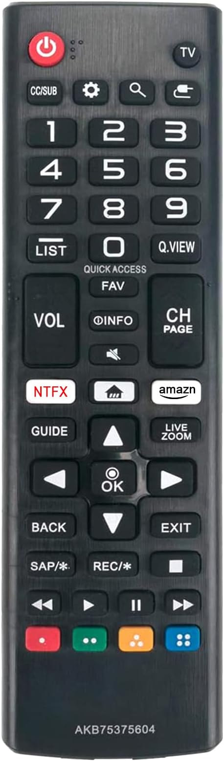 Replace Remote fit for LG TV 4K HDR Smart LED UHD TV 50UK6090PUA 49UK6090PUA 43UK6090PUA 55UK6090PUA 60UK6090PUA 65UK6090PUA UK6090PUA 32LK540BBUA 32LK540BPUA 43LK5400BUA 43LK5400PUA 49LK5400BUA