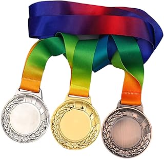 INOOMP 3pcs Medal Toy Competition Medals and Ribbons Winner Medals Plastic Medal Award Wire Ribbon Kids Sports Toys Basketball Toy Medals Toy Children Toy Medals with Ribbon Gold Medal