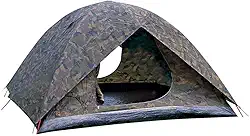 NAUTIKA, Barraca para acampamento leve com sobreteto completo Modelo Amazon com capacidade para 3 pessoas. Coluna d’água de 1.800mm. Modelo Iglu camuflada autoportante. Verde e Marrom